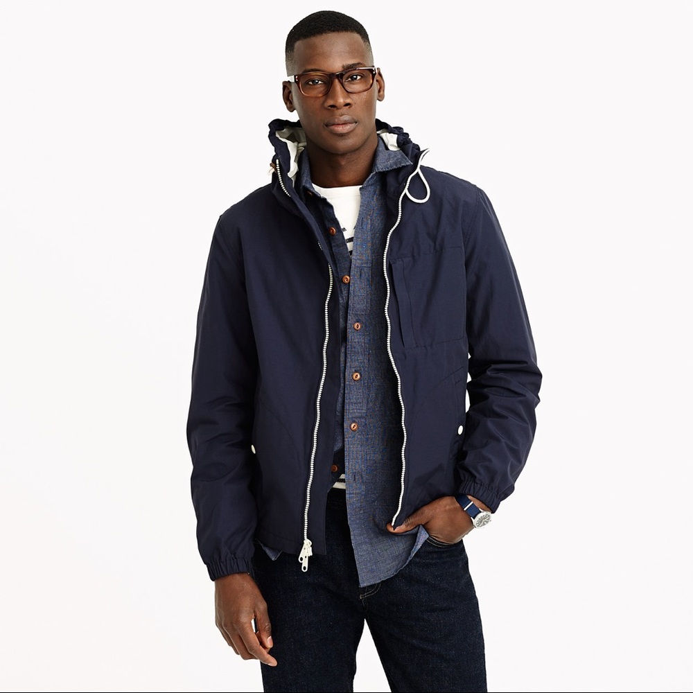 J. Crew Nylon Hooded Windbreaker Size L